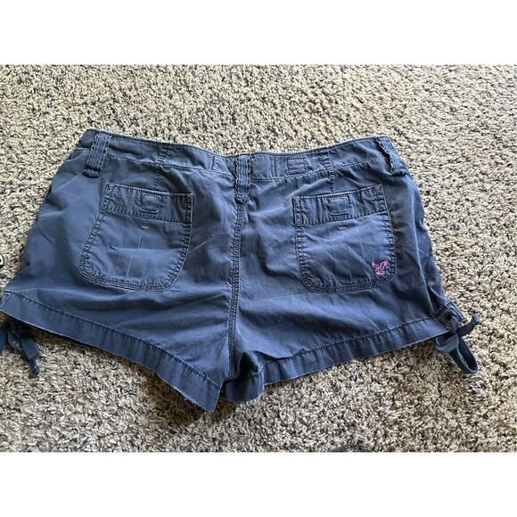 Vintage American eagle live your life shorts, size 12 blue with iconic pink eagl - Picture 2 of 9